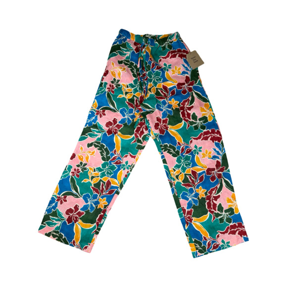 Stone Fox Wear Pants - Stone Fox Wear Gita Linen Wide Leg Pants in Rainbow Jungle Sz. XS NWT